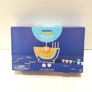 Mondo Llama Paint-Your-Own Menorah Kit - Paint and Brushes Included - Ages 3+